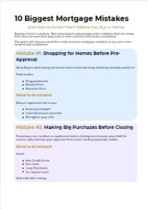10 Mortgage Mistakes
